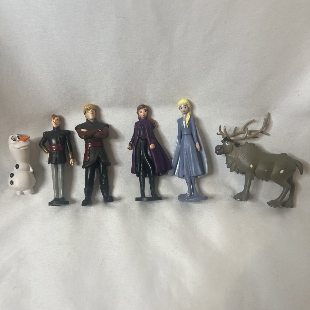 Disney Frozen II Figurine Figures Playset 6pc Set Anna Elsa Sven Olaf Kristoff